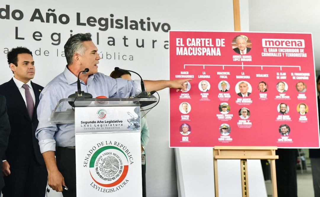 Alito Moreno afirmó que ha trabajado con un equipo especializado para integrar una denuncia sólida en Estados Unidos ante el FBI y la DEA contra “El Cartel de Macuspana” (23/09/25). Foto: Especial