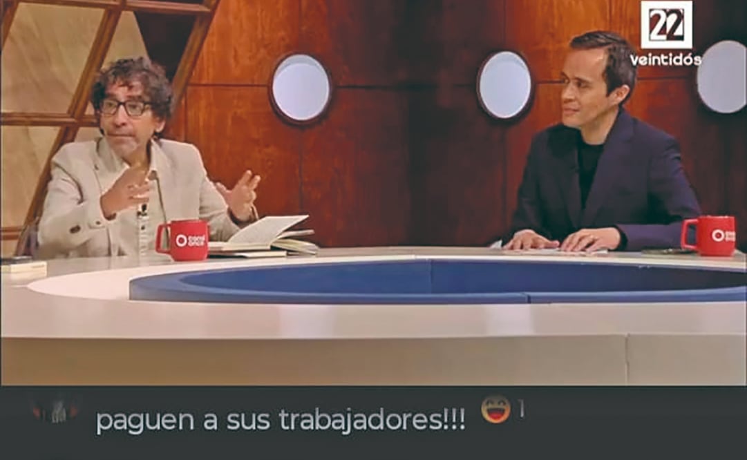 Campaña en programas de Canal 22 para denunciar la falta de pagos. Foto: Especial