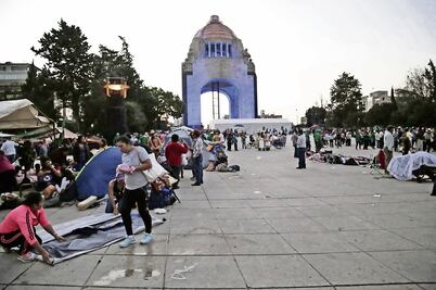 El Monumento, el "hotel" favorito de los manifestantes