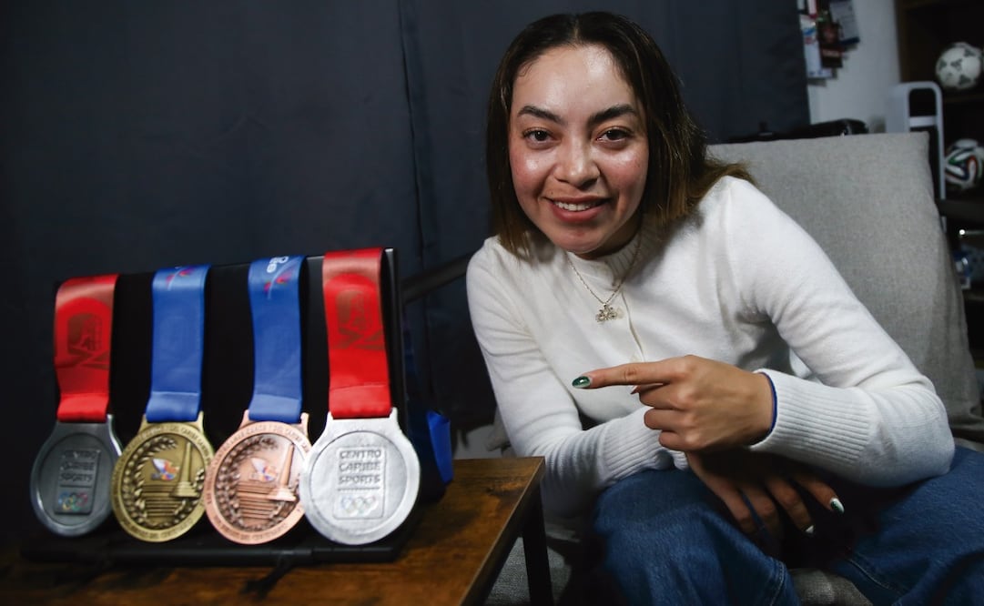 Ser campeona centroamericana era una de sus metas y ya la cumplió; obtuvo oro en ómnium. Foto: CARLOS MEJÍA. EL UNIVERSAL