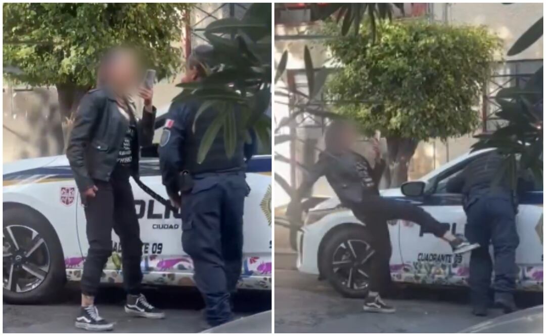 La mañana del jueves 25 de septiembre una mujer agredió físicamente a un policía en la alcaldía Benito Juárez. Foto: X