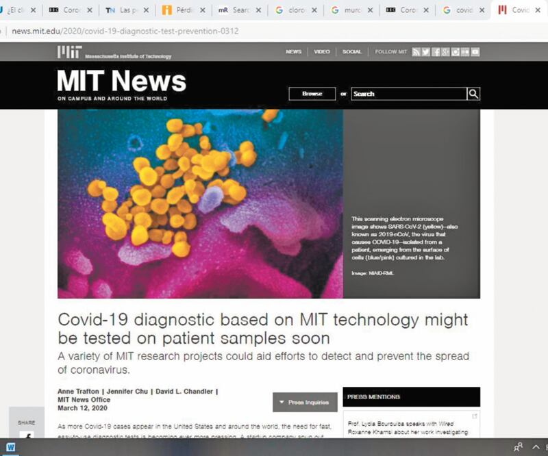 El sitio bioRxiv, especializado en investigación científica, y el Massachusetts Institute of Technology han realizado diversos estudios sobre el Covid-19, que ha provocado una pandemia mundial. FOTOS: ESPECIAL
