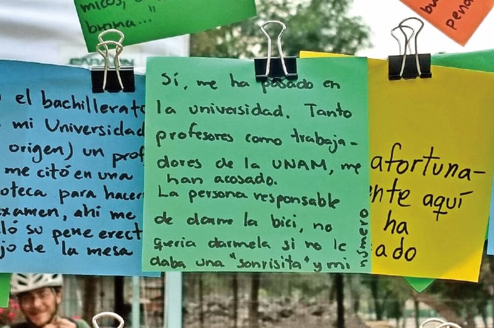 Estudiantes y trabajadoras de la UNAM denunciaron los abusos a los que han sido sometidas dentro de las instalaciones de la Universidad (TERESA MORENO. EL UNIVERSAL)