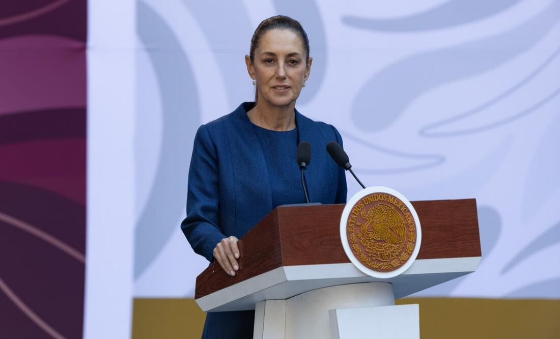 La presidenta Claudia Sheinbaum Pardo durante la presentación del Plan Michoacán este domingo 9 de noviembre de 2025. Foto: Hugo Salvador/ EL UNIVERSAL