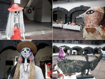 Exhiben alebrijes y catrinas de cartón en Melchor Ocampo