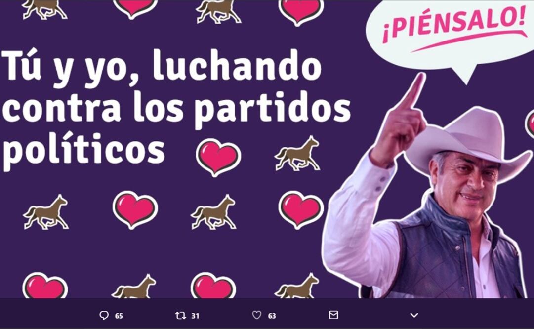 El aspirante a candidato independiente, "El Bronco", publicó cuatro postales para regalar. Foto: Especial