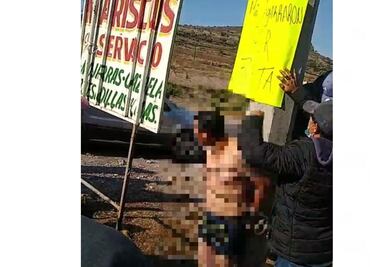 “Me agarraron por rata”: Pobladores amarran a un poste a supuesto ladrón en Hidalgo