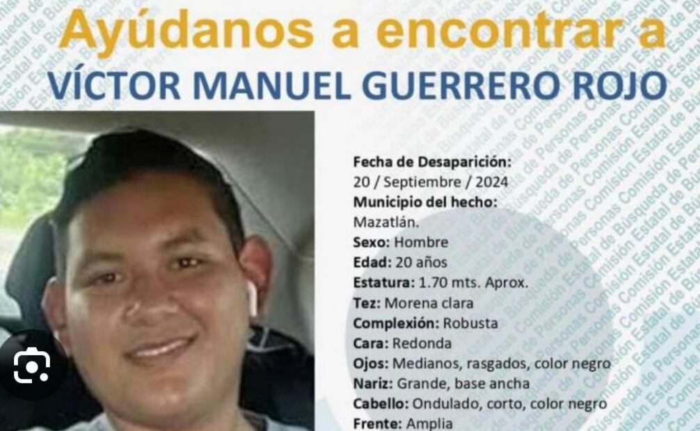 Víctor Manuel Guerrero Rojo fue visto por última vez en la madrugada del día 20 de septiembre pasado. Foto: Especial