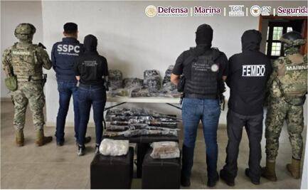 Catean dos ranchos de células Delta del CJNG en Chiapas; hallan droga, armas y casquillos 