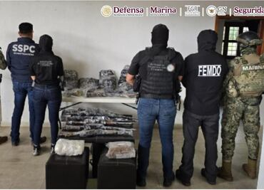 Catean dos ranchos de células Delta del CJNG en Chiapas; hallan droga, armas y casquillos