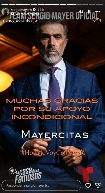 Sergio Mayer agradece apoyo a fans; se convierte en el tercer eliminado.