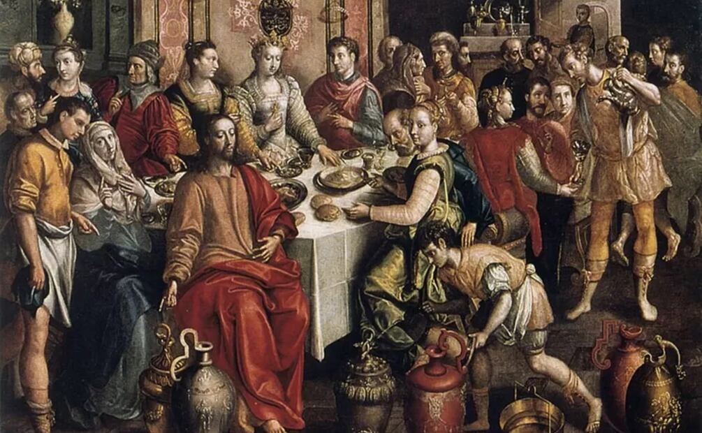 'La boda en Cana', donde Jesús tornó agua en vino. Obra de Martin de Vos, 1596-1597. Foto: Getty Images
