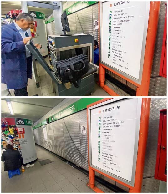 El detector que estuvo ubicado durante más de un año a un costado de los torniquetes de la estación Bellas Artes, fue retirado el domingo, según un comerciante. Foto: Axel Sánchez | El Universal