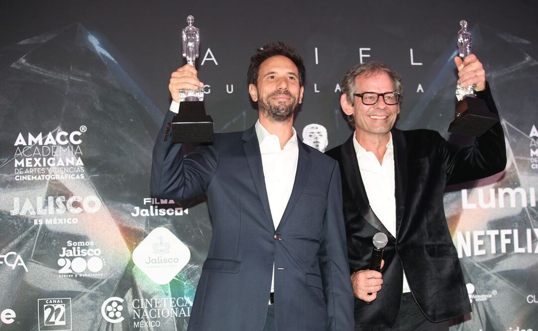 Guillermo Rocheron y Olaf Wendt ganadores en efectos visuales por Bardo. Foto: Germán Espinosa/EL UNIVERSAL.