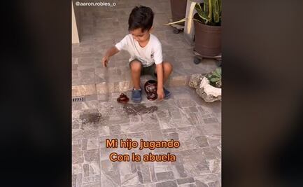 VIDEO. Papá sorprende a su hijo jugando con las cenizas de su abuela y se vuelve viral