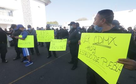 Policías de Puebla paran labores; protestan por bajos salarios