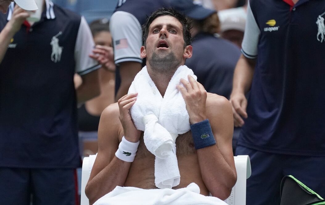 Novak Djokovic en un partido del US Open. Foto: AFP