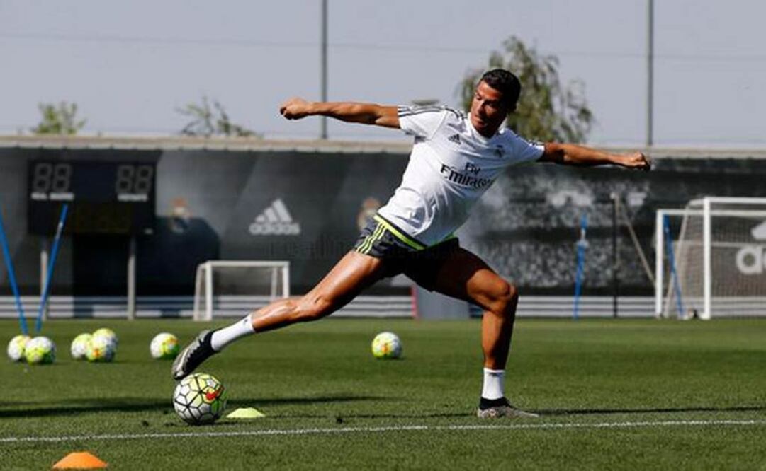 Cristiano durante el entrenamiento de este martes. Tomada de: @realmadrid