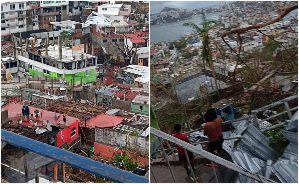 Destrucción de Huracán Otis en Acapulco. Foto: @Corasoun