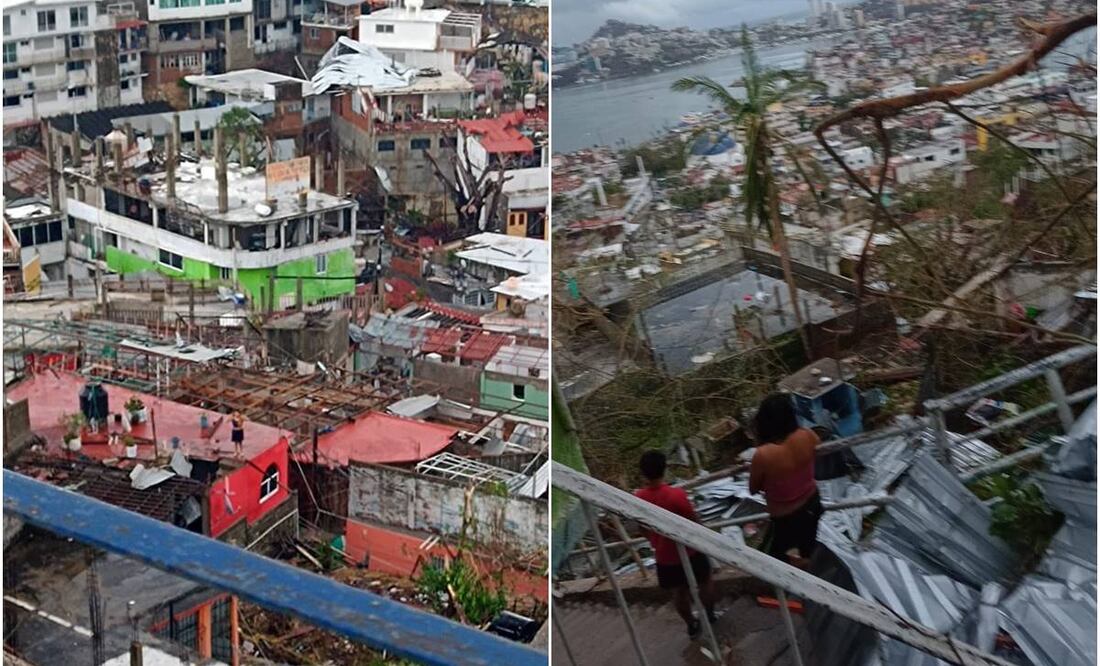 Destrucción de Huracán Otis en Acapulco. Foto: @Corasoun