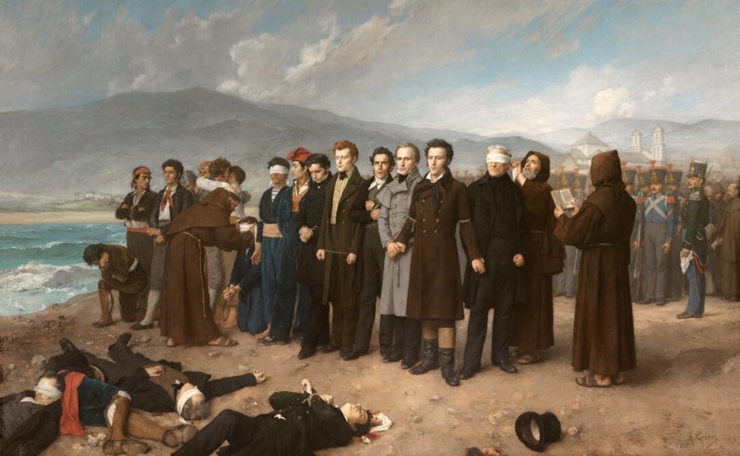Imagen de la obra "Fusilamiento de Torrijos y sus compañeros en las playas de Málaga" (1888), de Antonio Gisbert Pérez. Foto: Museo Nacional del Prado