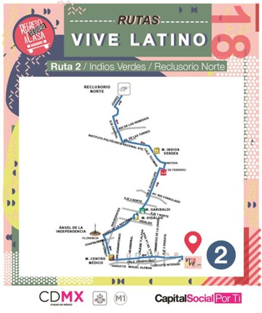 Mapas. Implementan transporte nocturno para asistentes al “Vive Latino”