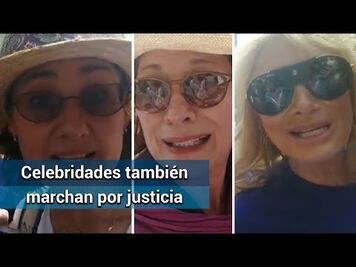 Celebridades participan en la marcha del 8M