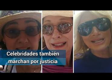 Celebridades participan en la marcha del 8M