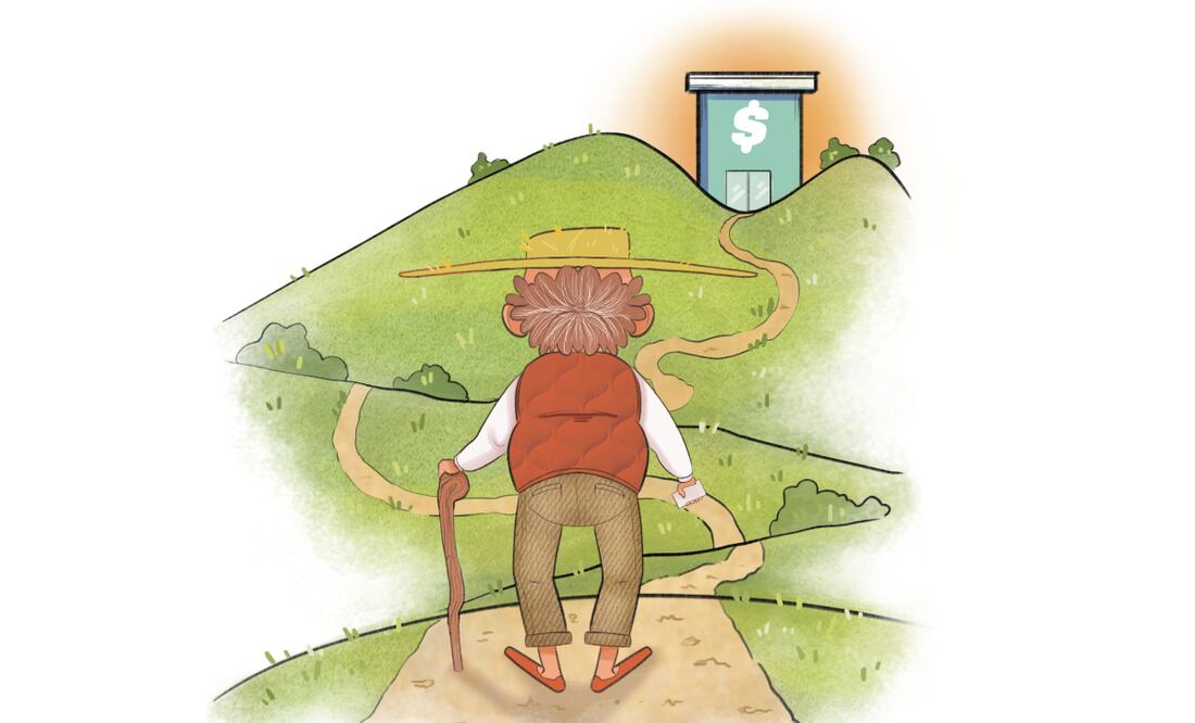 Con Banco del Bienestar aún faltan sucursales. Ilustración de Liliana Pedraza