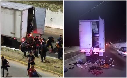 VIDEO Decenas de migrantes en Oaxaca huyen al ser abandonados en caja de tráiler
