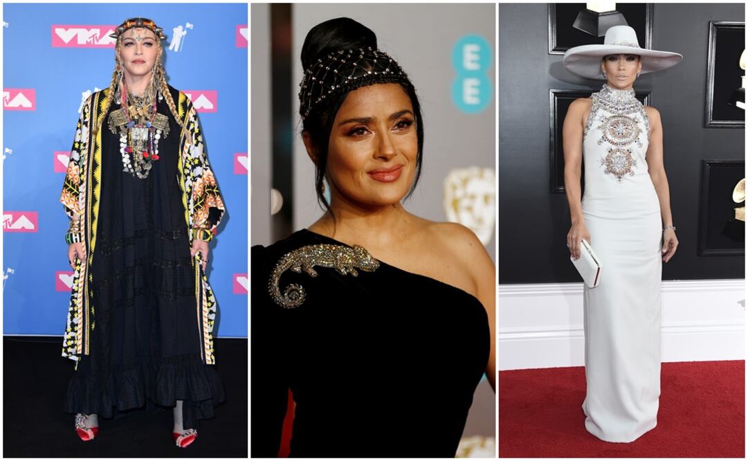 Madonna, Salma Hayek y Jennifer López. Fotos: AFP, Reuters y AP