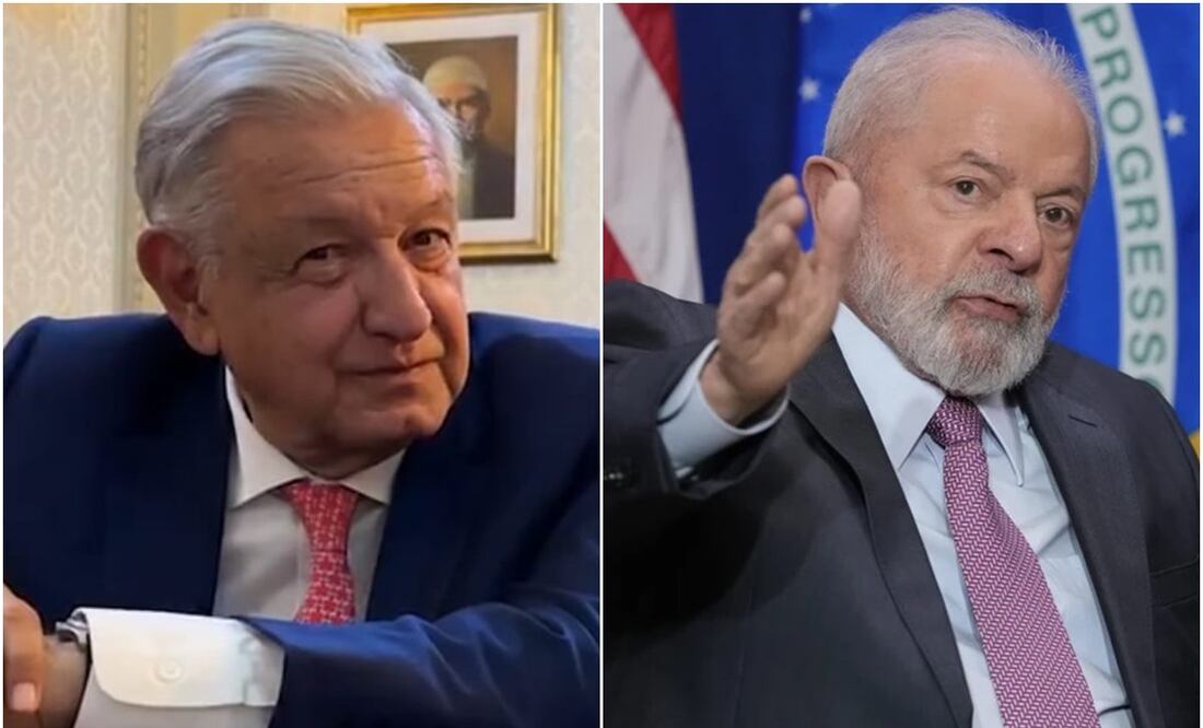 Andrés Manuel López Obrador habla por teléfono con Lula Da Silva, presidente de Brasil. Foto: AMLO/AP