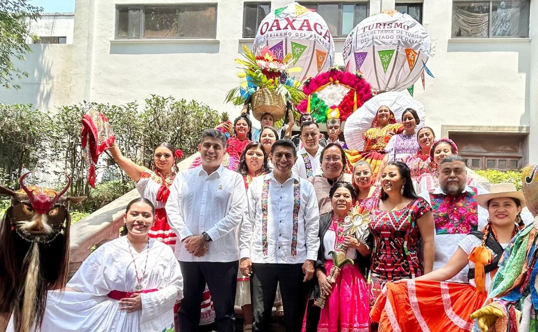 Conferencia de prensa “Julio, mes de la Guelaguetza 2025” en el Salón Venustiano Carranza en el Complejo Cultural Los Pinos con presencia del gobernador de Oaxaca. Foto: Berenice Fregoso / EL UNIVERSAL
