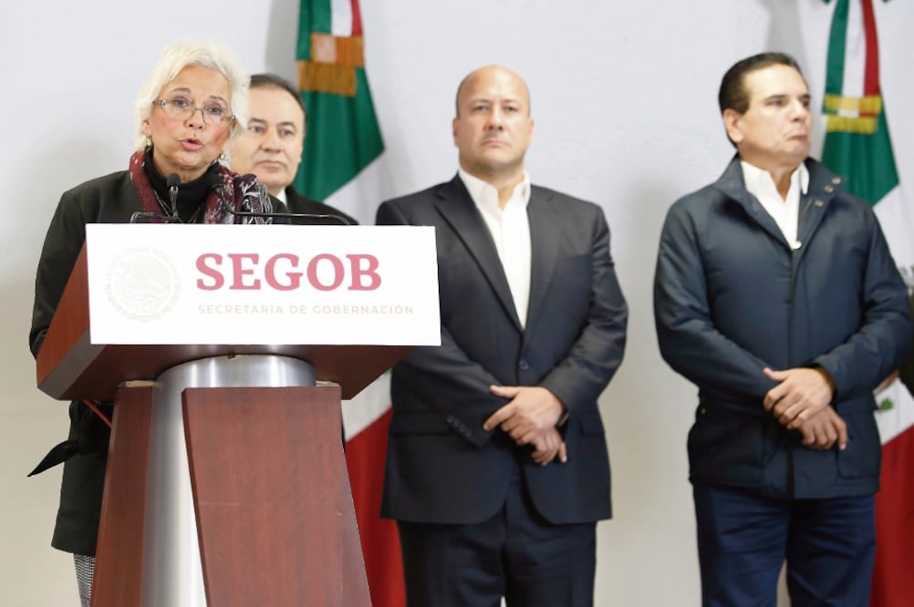 Encuentro. Gobernadores de Querétaro, Jalisco, Estado de México, Hidalgo, Michoacán y Guanajuato, se reunieron con Olga Sánchez Cordero. (AGUSTÍN SALINAS. EL UNIVERSAL)