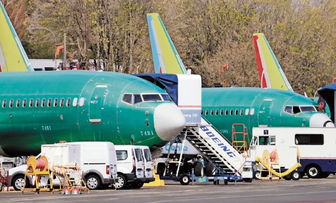 Modelos. Aviones 737 Max-8, el pasado 8 de abril, en Renton, Washington. / ELAINE THOMPSON. AP