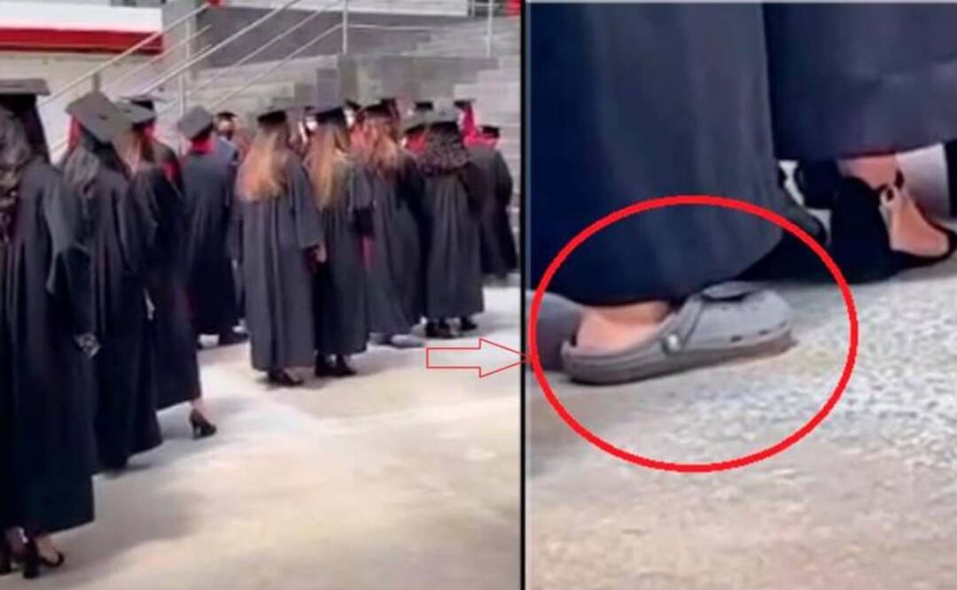 ¡La exhibieron!; joven acude en chanclas a su graduación y se vuelve viral