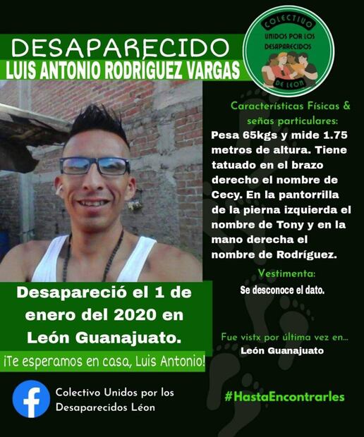 Catalina Vargas busca a Luis Antonio Rodríguez Vargas, quien desapareció en en León, Guanajuato. Foto: Colectivo Unidos por los Desaparecidos de León