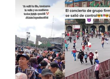 VIDEO: Decenas se saltan vallas y seguridad del Zócalo para tomar lugar en primera fila en concierto del Grupo Firme