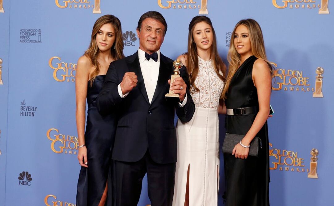 Sylvester Stallone y sus hijas Sistine, Scarlet y Sophia. Foto: Archivo AP