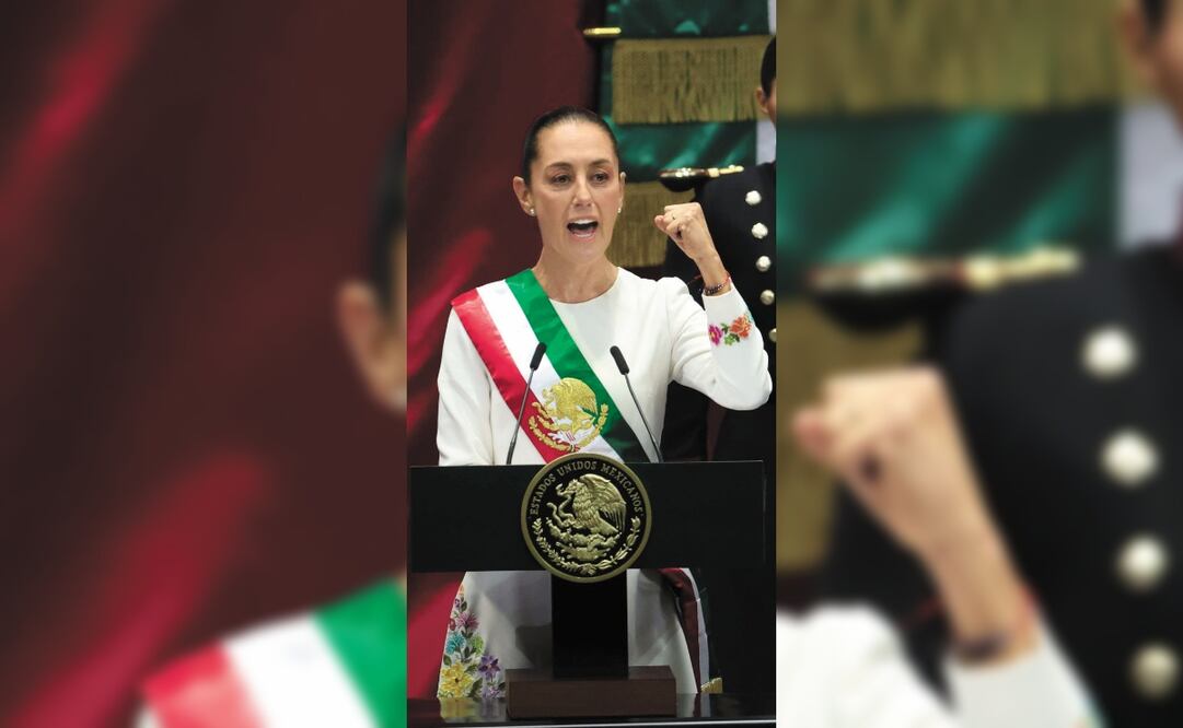 Ya con la Banda Presidencial, Claudia aseguró que gobernará bajo los principios del humanismo mexicano. Foto: Diego Simón Sánchez / EL UNIVERSAL
