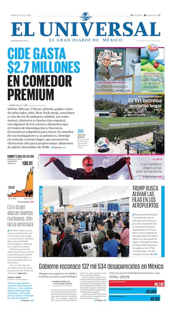 Portada impresa del 28 de marzo de 2026