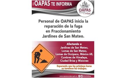 Por fugas de agua, padecen desabasto colonos de Naucalpan