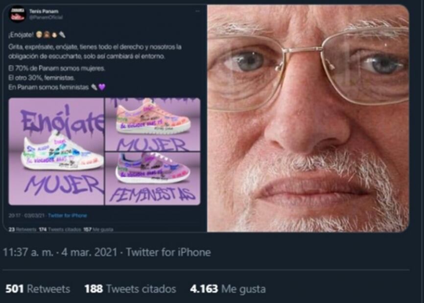 Tunden en redes a Panam por campaña de tenis "feministas"
