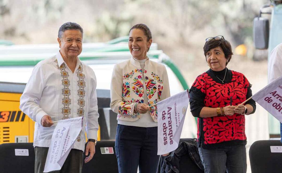 La presidenta Claudia Sheinbaum Pardo encabeza el Arranque de Obras del Programa de Vivienda para el Bienestar, en San Aguistín Tlaxiaca, Hidalgo. 23/03/2025. Foto Hugo Salvador. EL UNIVERSAL