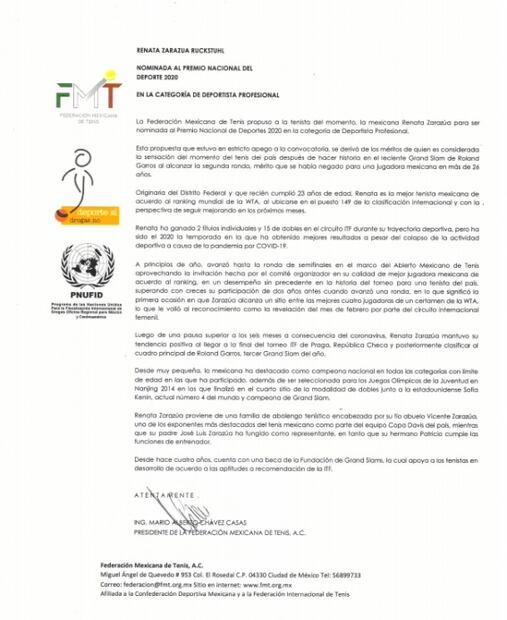 Renata Zarazúa, propuesta para el Premio Nacional de Deportes 2020