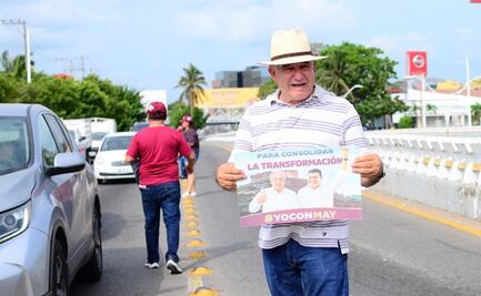 Hermano de AMLO promociona a Claudia Sheinbaum en calles de Tabasco