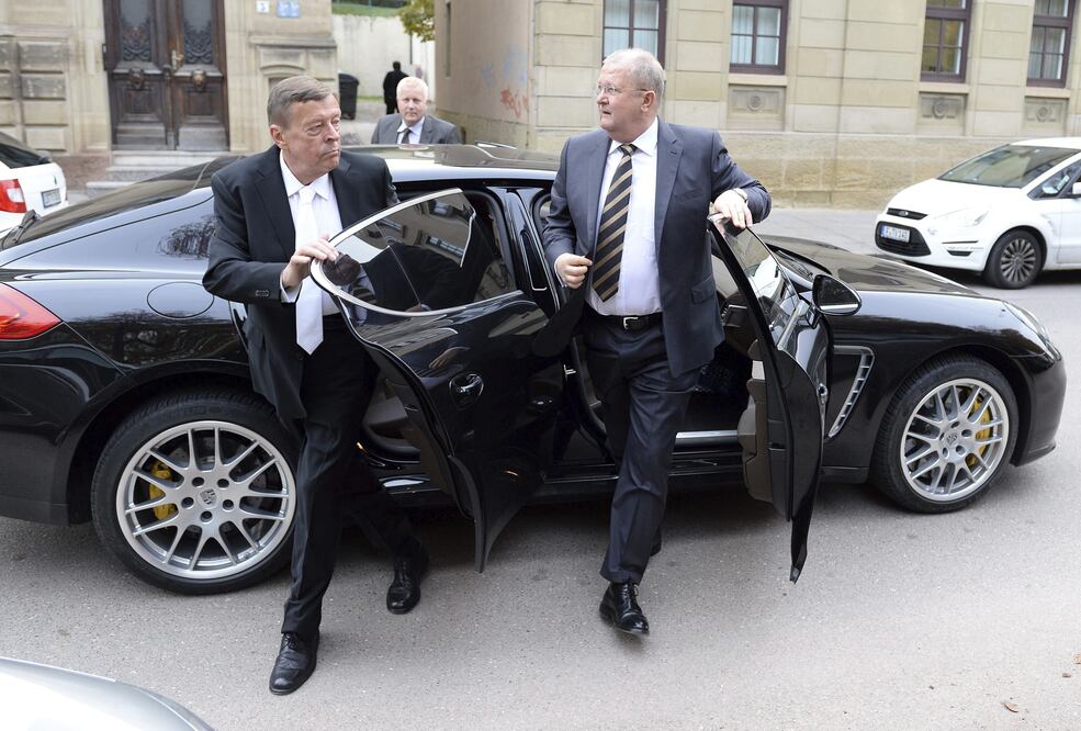 Wendelin Wiedeking a su arribo al Tribunal en Stuttgart (EFE)