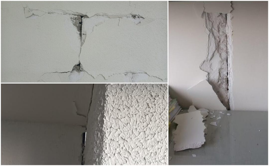 Imágenes de “rajaduras” sobre los cimientos del lugar, tras el sismo que cimbro la cuidad el martes pasado. Fotos: Especiales