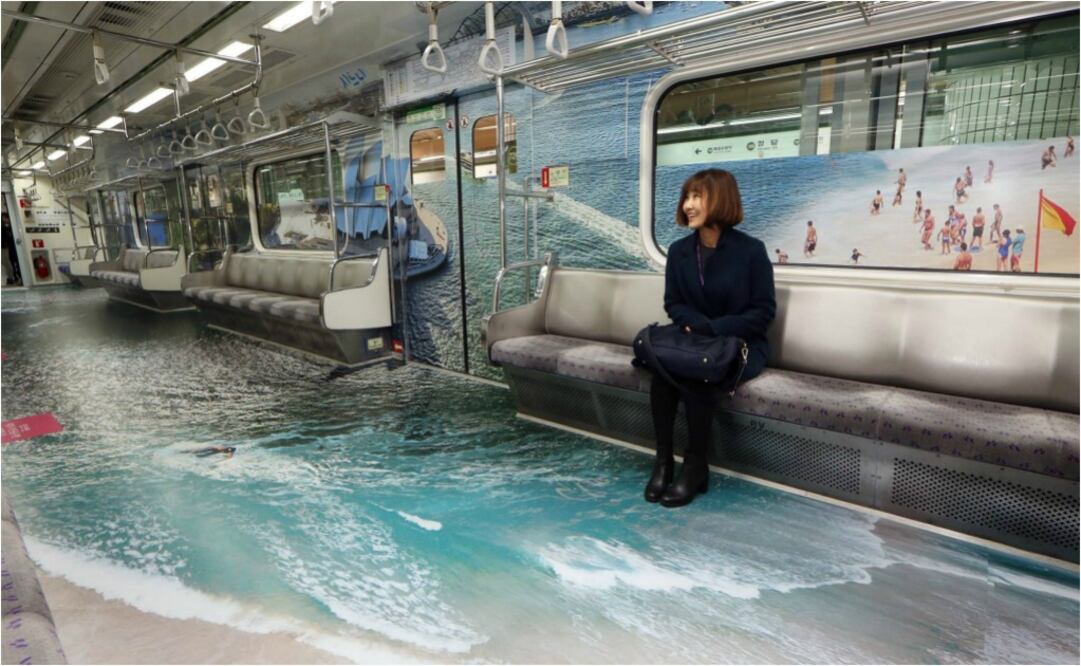 Los diseños de los vagones se irán renovando cada 3 meses. (Foto: Facebook Seúl)