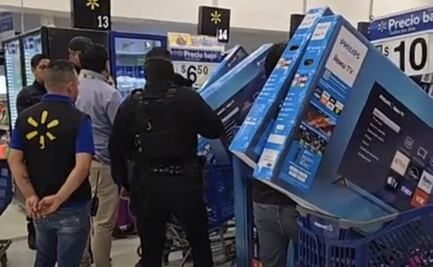 ¡Ahora en Tamaulipas! Walmart vende en 299 pesos pantallas de 50 pulgadas; Guardia Estatal impide que clientes se las lleven